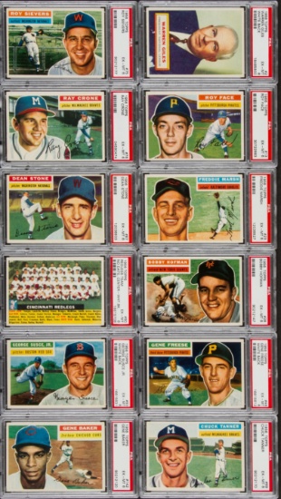 1956 Topps Baseball PSA Graded Collection of Twelve (12).