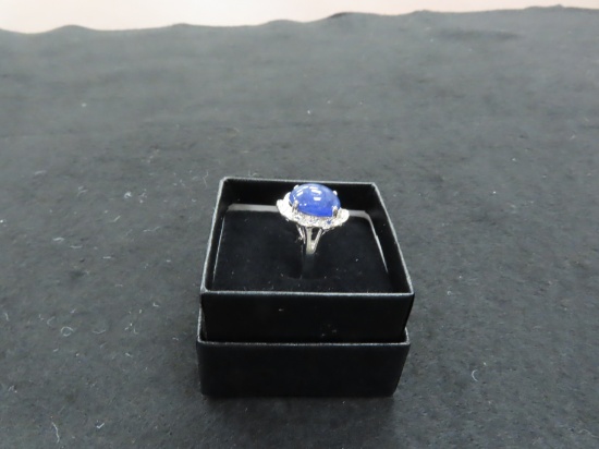GLA estimates value at $11,701: Oval 6.11cts Tanzanite Ring set in 14K white Gold