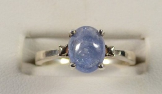 Tanzanite Ring Set in Sterling Silver, GLA Est. Replacement Value = $4,526.