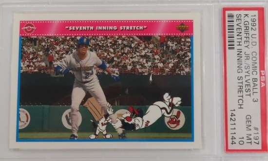 1992 Upper Deck Comic Ball 3, Ken Griffey Jr/Sylvester, 7th Inning Stretch. PSA Graded 10
