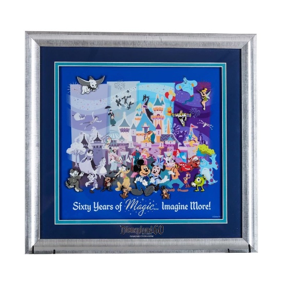 Disneyland 60 Years of Magic Diamond Celebration Framed Pin Set, $34 SHIPPING