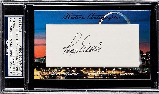 Roger Maris 2/5 2012 Historic Autographs Champions St Louis 1967 Signed! PSA/DNA MINT 9 (autograph)