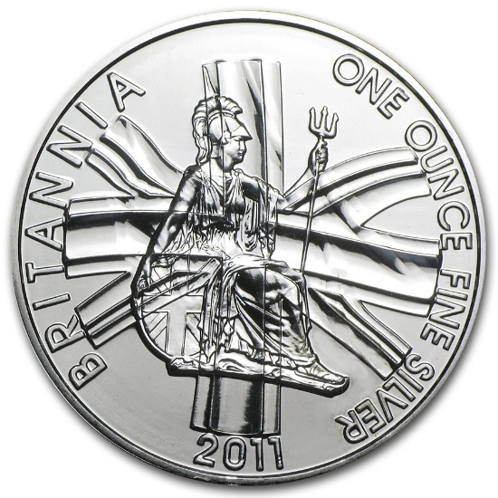 2011 1 oz British Silver Britannia Coin, .999 Fine Silver