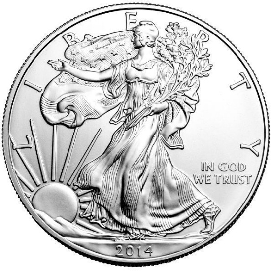 2014 1 oz Silver American Eagle, Contains 1 oz of .999 fine Silver