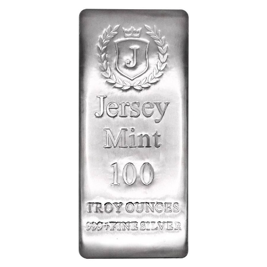 100 oz Jersey Mint Silver Bar .999 Fine