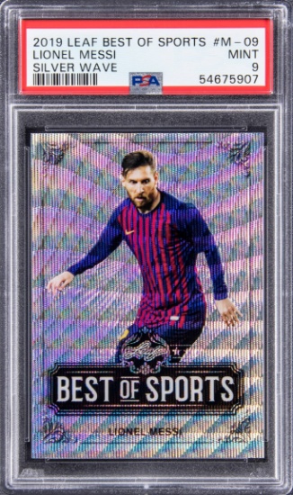 2019 Leaf "Best of Sports" Silver Wave #M-09 Lionel Messi - PSA MINT 9