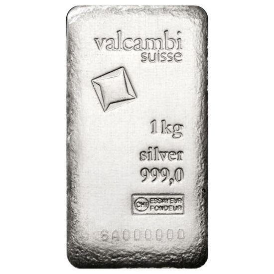 Valcambi Kilo (32.15 oz) Silver Bar, .999 Fine Silver