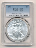 2002 Silver Eagle PCGS Graded MS69, One Ounce Fine Silver