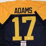 Autographed/Signed Davante Adams Green Bay Retro Blue Football Jersey JSA COA, James Spence COA
