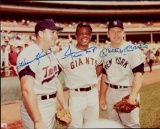 Harmon Killebrew, Mickey Mantle and Willie Mays Multi-Signed Photograph. James Spence LOA obtained