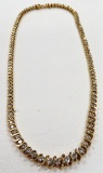 14KT Yellow Gold Diamond Necklace weighing 29 Grams total. (18.8 DWTS) set with (86) .01 ct Full Cut