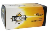 One Hundred (100) ARMSCOR .45ACP 230GR FMJ. Brass, Target Cartridges