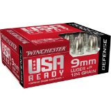 TWO HUNDRED (200) Rounds: Winchester Ammunition, USA Ready, 9MM, 124Gr, Hex-Vent Hollow Point, +P
