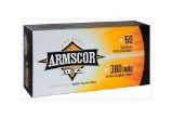 Five Hundred (500) Cartridges: ARMSCOR 380ACP 95GR FMJ , Made in USA.  FAC380-2N
