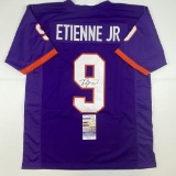 Signed Travis Etienne Jr. Clemson Purple College Football Jersey JSA COA