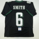 Signed Devonta Smith Philadelphia Black Football Jersey Beckett BAS COA