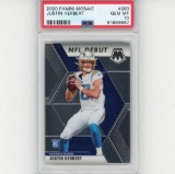 PSA Graded 2020 Panini Mosaic Justin Herbert #263 Rookie RC Football Card PSA 10 Gem Mint