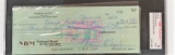 1973 Braves Warren Spahn  Autographed Hand Written Signed Personal Check with SGC Authentication