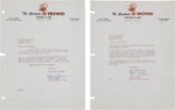 TWO (2) For One Money: 1950 and 1951 Paul Brown Signed Letters!