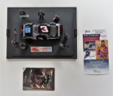 Dale Earnhardt (deceased 2001) Signed Trading Card with Die Cast Display Encased. James Spence COA