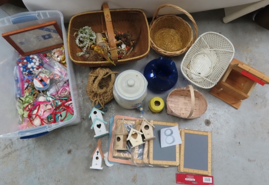 NO SHIPPING, Pick-Up Only: Pflattsgraff Crockware, mini bird houses, Baskets, Tote Full of Arts/