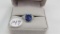 Platinum 8X11mm, 4.50ct Sapphire ring with