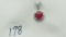 18K w/g 1.23ct Round Ruby & .30ct t.w. dimaond