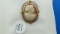 14K y/g Vintage 19X25mm Cameo Pin/Pendant no Chain