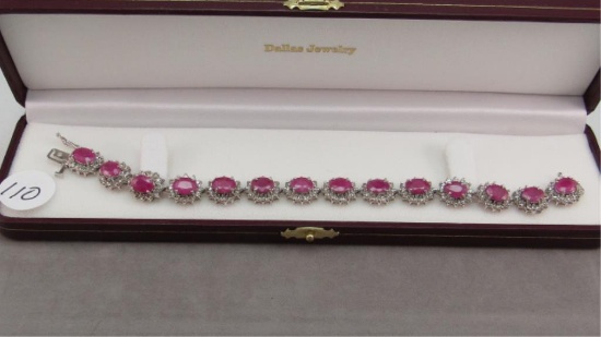 14K y/g Ruby & Diamond Estate Bracelet