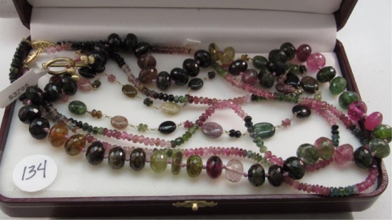 4 Strands of Multi Colored Gem Stones with