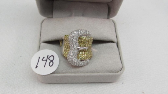 18K w/g with 4.75ct t.w in Yellow & White Diamonds