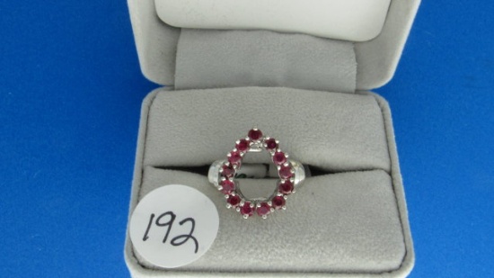 14K w/g Estate 1ct t.w. Ruby Circle ring, 8.4g