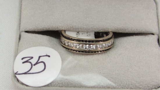 18K w/g Estate Black & White Diamond Eternity Band