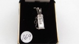 18K w/g Designer .58ct t.w. Diamond Golf Bag Pin/