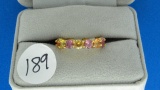 18K y/g Multicolor Stone Eternity Band all around