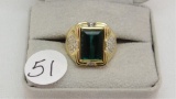 18K y/g Emerald cut Tourmaline ring with