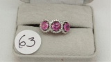 18K w/g 3.24ct t.w. 3 Pink Sapphire Ring