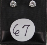 14K w/g .80ct t.w. Stud Diamond Earrings, 3 prongs