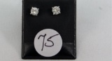 14K w/g 1.20ct Round Diamond Stud Earrings