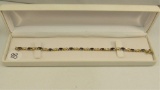 14K y/g Sapphire & Diamond Estate Bracelet