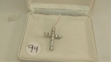 18K w/g Estate 11 Diamond Cross, 3.78ct t.w., 6.2g