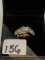 LADIES 14K W/G  .50CT CENTER DIAMOND WITH SQUARE DIAMOND SIDES 1.24CT T.W. DIAMOND RING 4.3GR