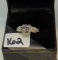 LADIES 18K W/G .95 ROUND CENTER DIA MOND 3 MARQUISE DIAMONDS ON EITHER SIDE AND PAVE DIAMONDS,