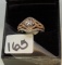 LADIES 14K ROSE&W/G  .33CT CENTER DIAMOND 1.25CT T.W. DIAMOND RING 5GR