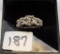 LADIES 14K W/G .30CT T.W. DIAMOND SEMI MOUNT 2 PIECE WEDDING RING 5.3GR