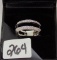 LADIES 14K W/G  .50CT T.W. DIAMOND RING GUARD 3.9GR