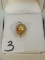 LADIES 14K Y/G .08CT T.W. BALL PEARL CATCH 4.1GR