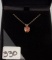 LADIES 14K Y/G PINK TOPAZ PENDANT