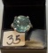 LADIES 14K W/G  14.50CT  AQUA MARINE CENTER STONE