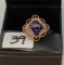 LADIES 18K ROSE GOLD SQUARE AMETHYST CENTER  STONE  WITH .20CT T.W.